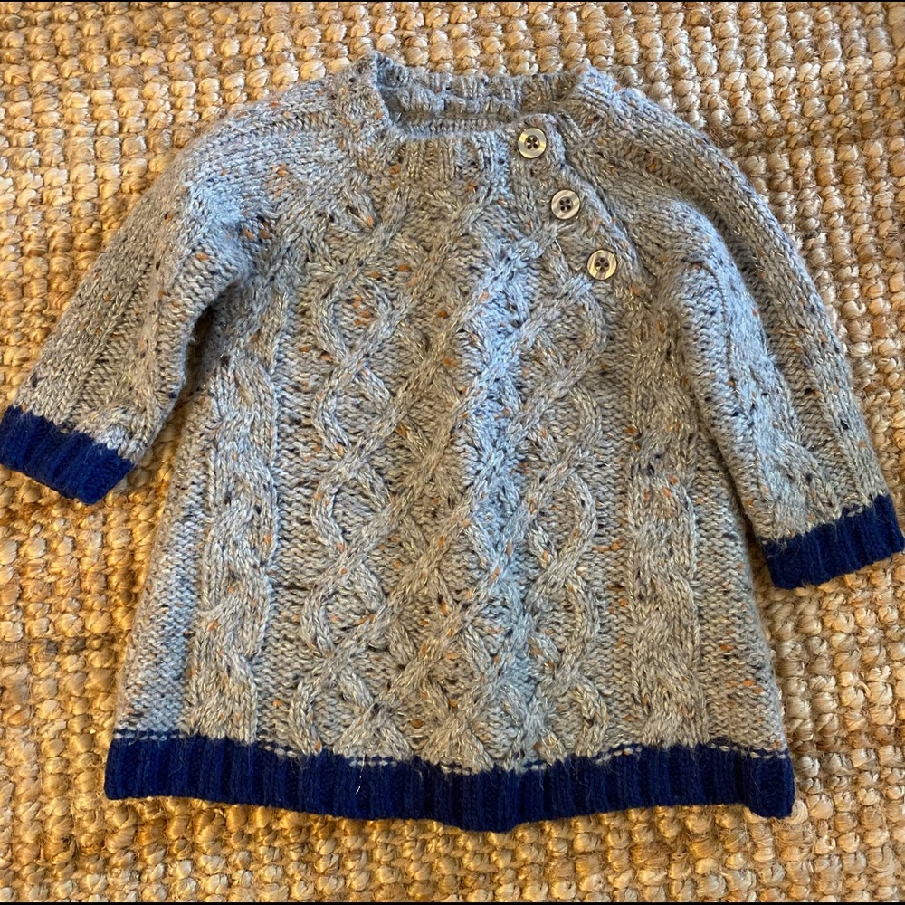 Joe Fresh fisherman’s sweater metallic detail 3-6 Mo NWOT
